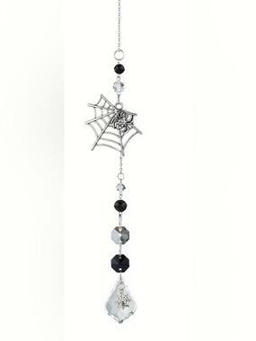 Silver Spider Web Pendant Suncatcher